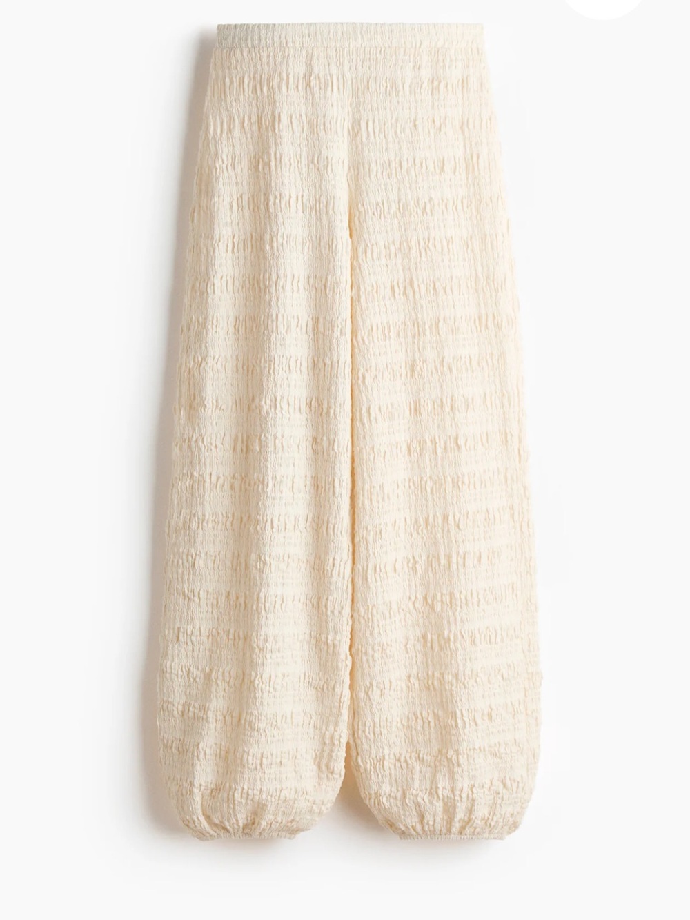 Ivory TEXTURED JERSEY BALLOON-LEG PANTS